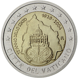 Example of a €2 commemorative side Example of a €2 commemorative side