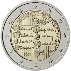 Example of a €2 commemorative side Example of a €2 commemorative side