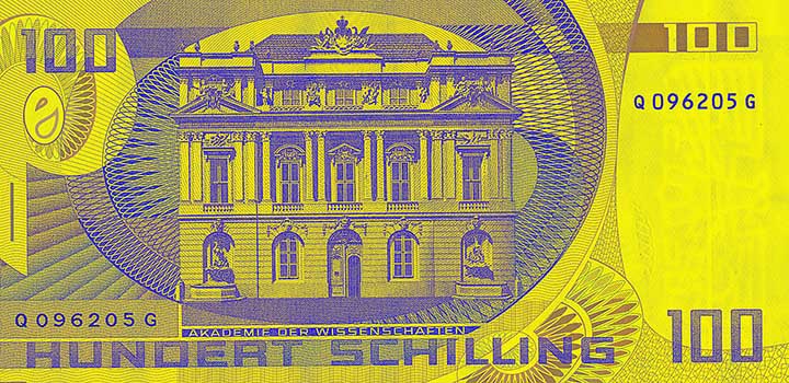 100 schilling banknote backside 100 schilling banknote backside