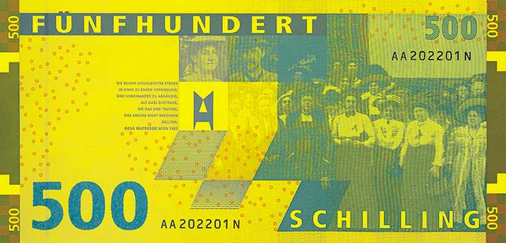 500 schilling banknote backside 500 schilling banknote backside