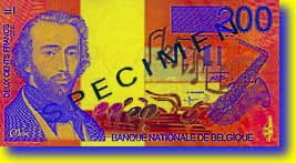 200 Belgian franc banknote frontside 200 Belgian franc banknote frontside