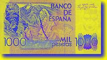 1000 pesetu banknote reversā