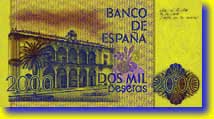 Bankovka 2 000 peset –⁠ rubová strana