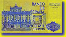 Achterzijde 5.000 pesetabiljet