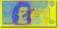 100 kroon banknote frontside 100 kroon banknote frontside