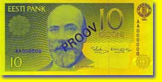 10 kroon banknote frontside 10 kroon banknote frontside