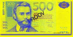 500 kroon banknote frontside 500 kroon banknote frontside