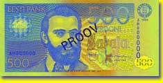 500 kroon banknote frontside 500 kroon banknote frontside