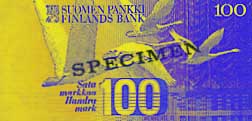 100 markka banknote backside 100 markka banknote backside
