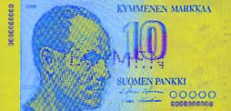 10 markka banknote frontside 10 markka banknote frontside