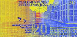 20 markka banknote backside 20 markka banknote backside