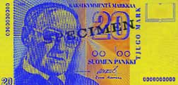 20 markka banknote frontside 20 markka banknote frontside