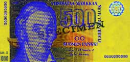 500 markka banknote frontside 500 markka banknote frontside