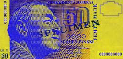 50 markka banknote frontside 50 markka banknote frontside