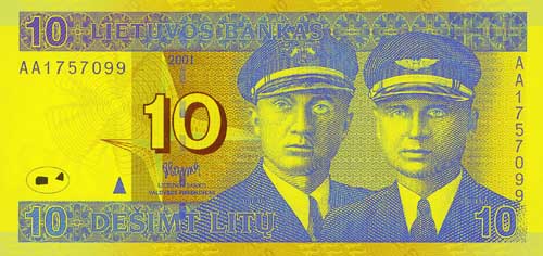 10 litas banknote frontside 10 litas banknote frontside