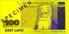 100 lats banknote frontside 100 lats banknote frontside