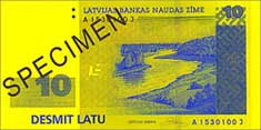 10 lats banknote frontside 10 lats banknote frontside