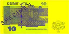 10 lats banknote backside 10 lats banknote backside