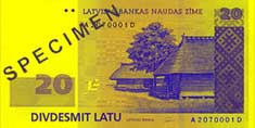 20 lats banknote frontside 20 lats banknote frontside