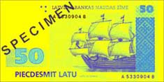 50 lats banknote frontside 50 lats banknote frontside