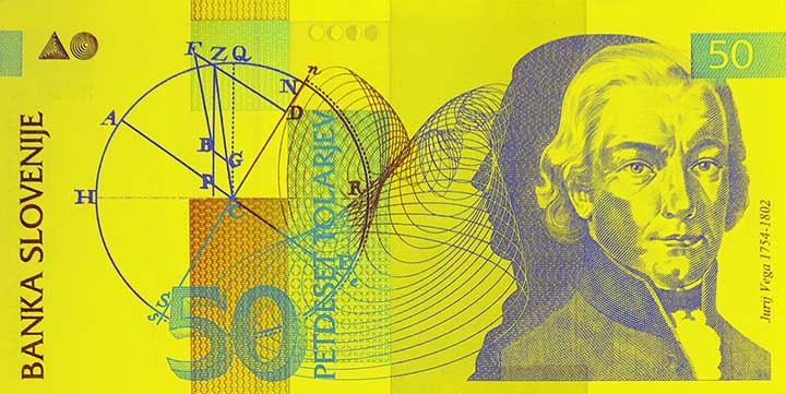 50 Slovenian tolar banknote frontside 50 Slovenian tolar banknote frontside