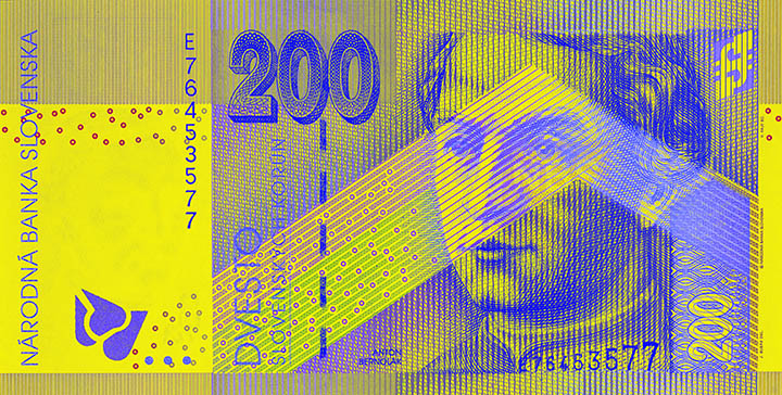 200 Slovak koruna banknote frontside 200 Slovak koruna banknote frontside